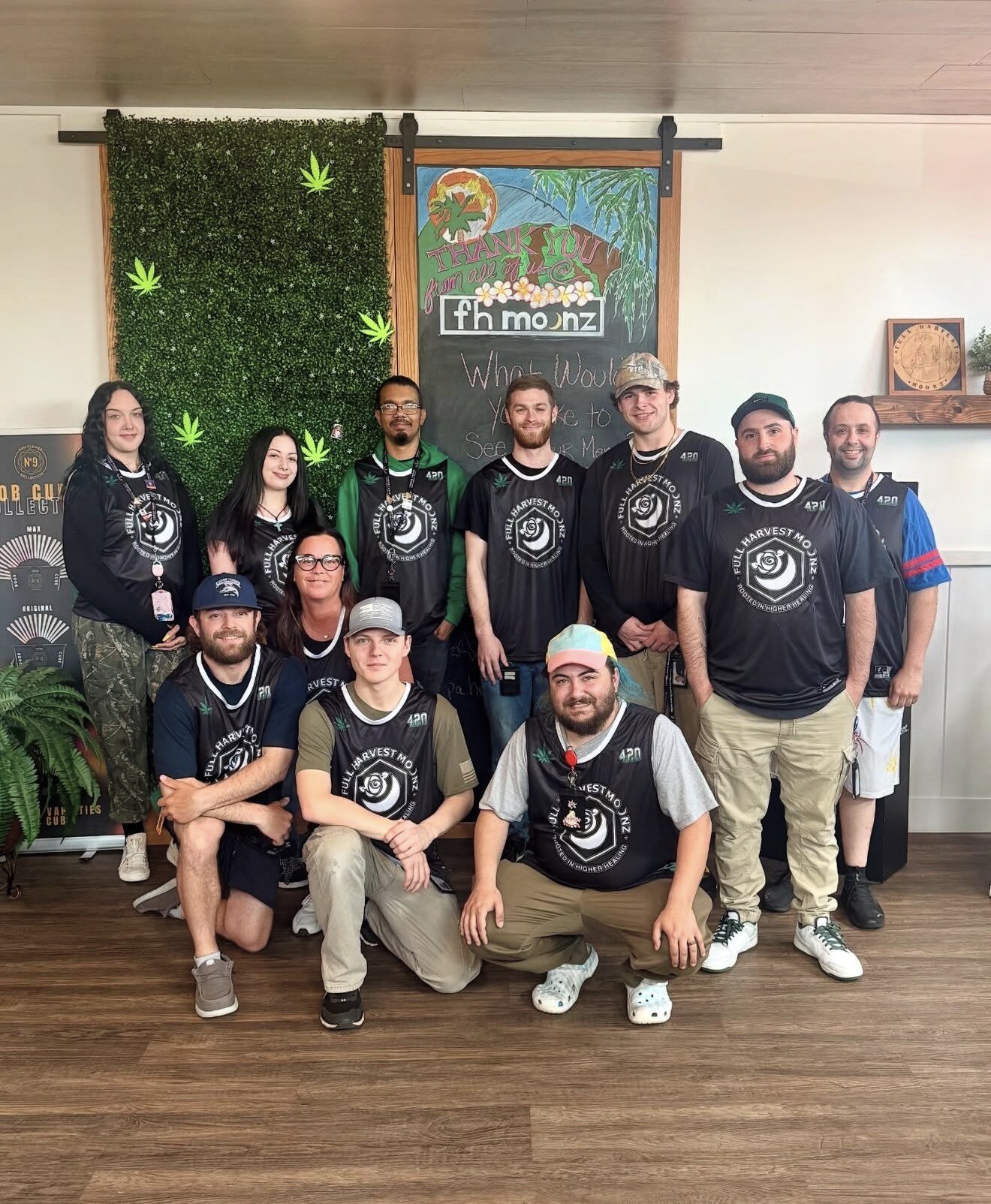 Full Harvest Moonz team members gathered inside their Haverhill retail storefront
